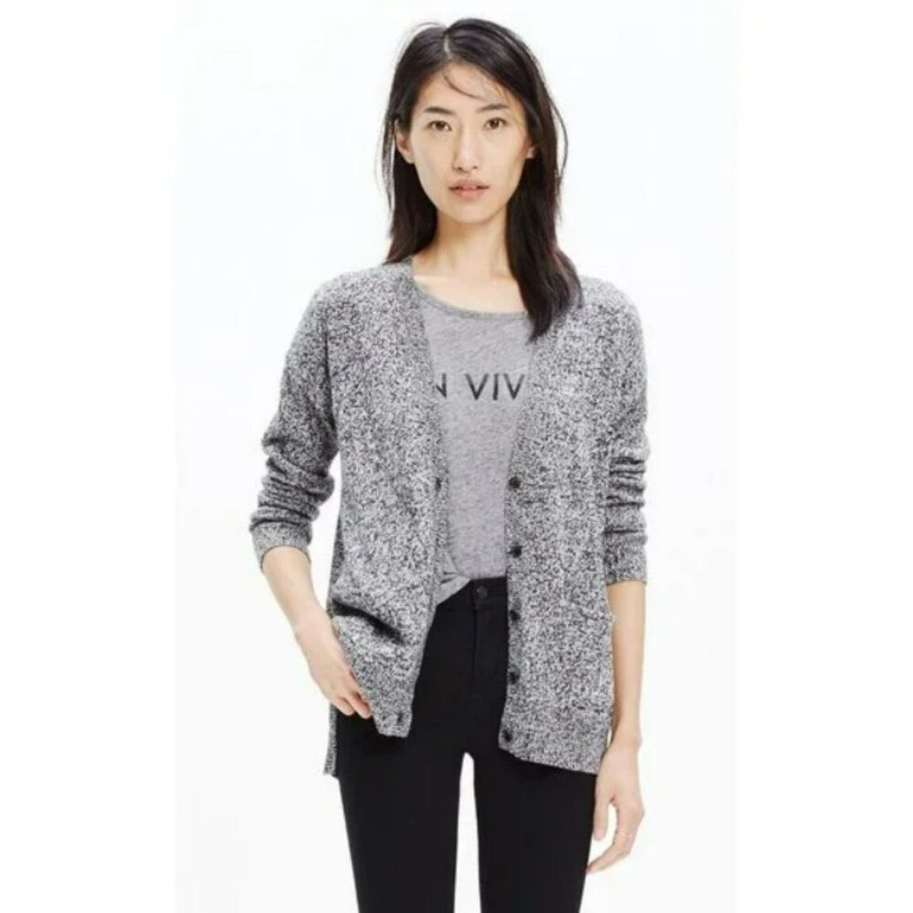 Madewell Marled Cotton Blend Landscape Cardigan Sweater Women's Sweater XL